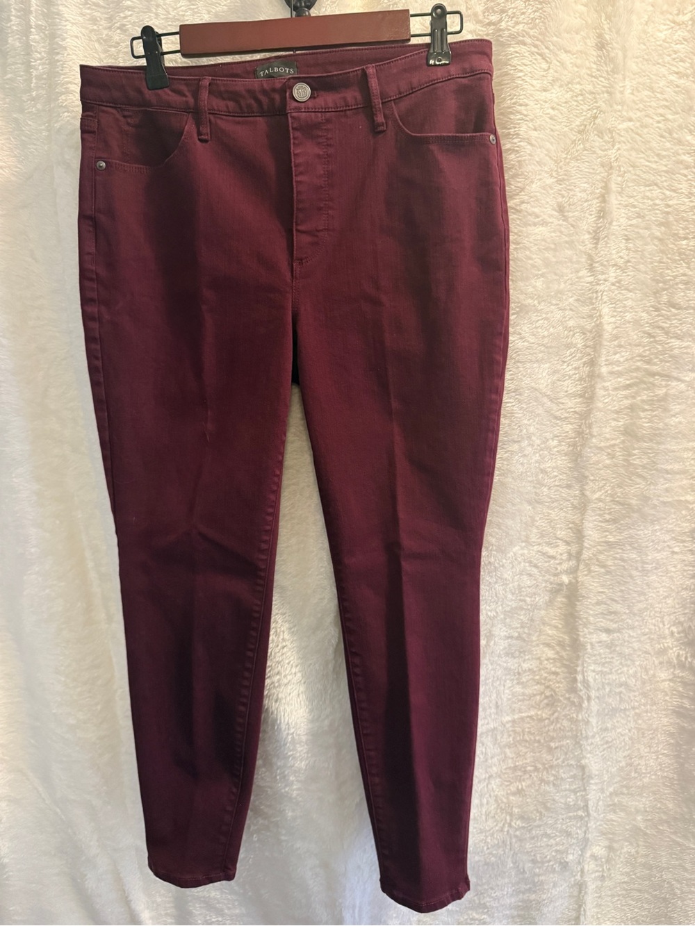 Talbots High-Rise Slim Jeans in Bordeaux